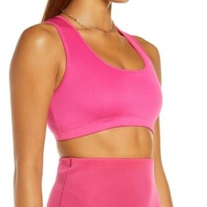 Sammy B Workout Top Womens Size Small Pink Racerback Cropped Activewear